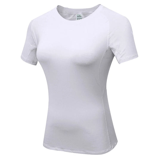Women'S Compression Shirt Short Sleeve Athletic Yoga Running T-Shirt Summer Gym Workout Quick Dry Stretchy Tees Tops Baselayer